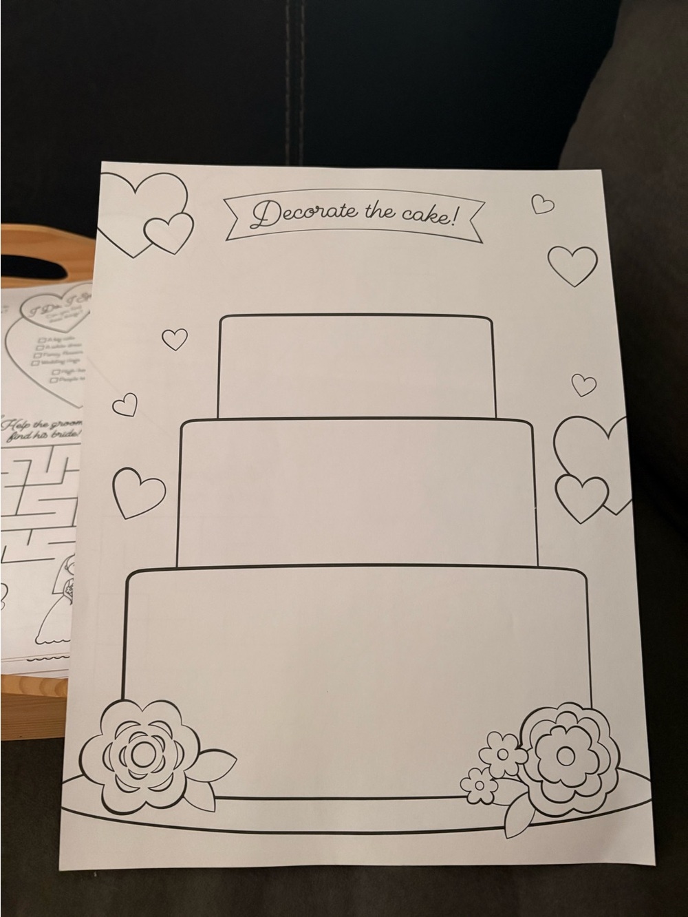 Blank Wedding Coloring Poster - White